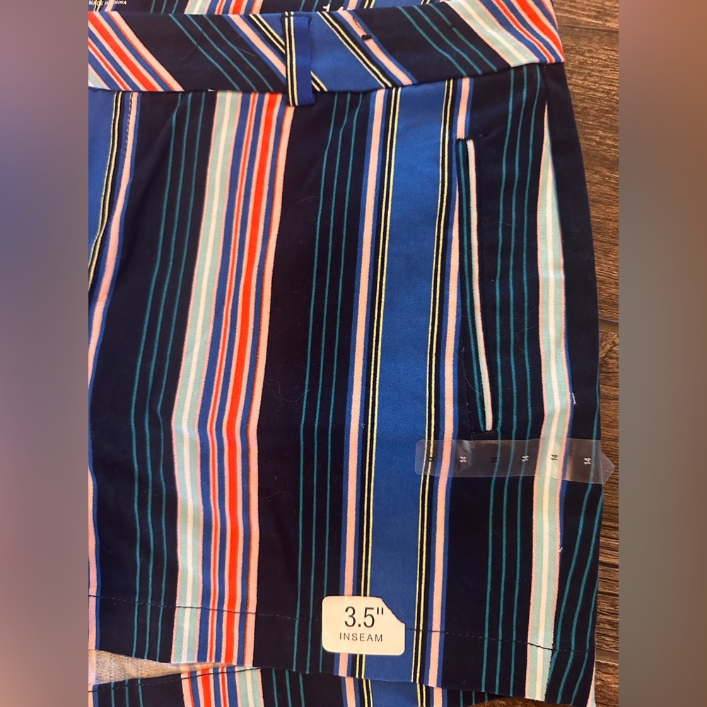 a.n.a. Vibrant Striped High Waist Women's Shorts - Picture 4 of 7